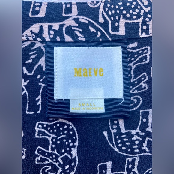 Anthropologie Maeve Black Noronha Elephant Print Dress Size Small - Picture 6 of 9